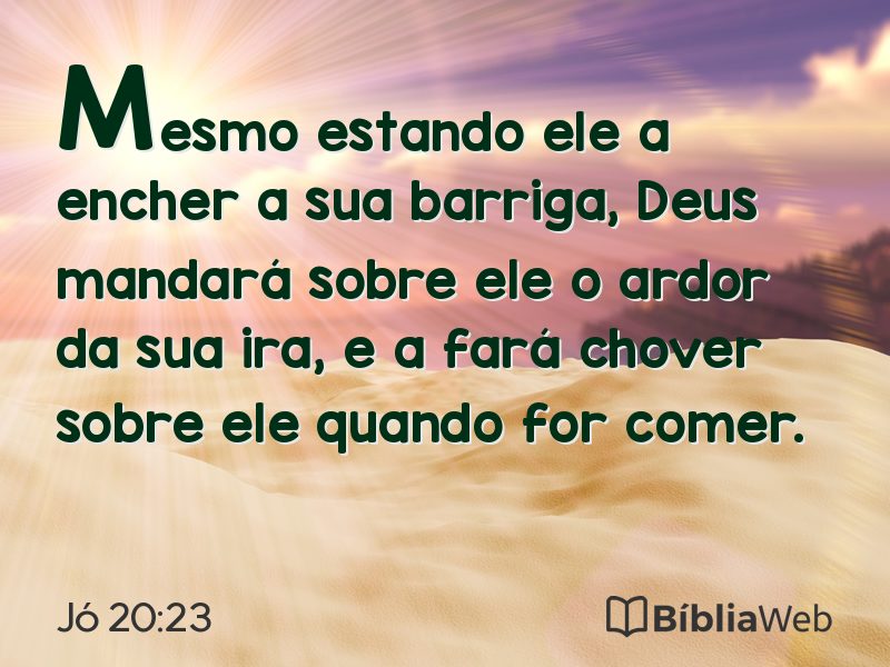 Jó 20:23 em imagem para compartilhar