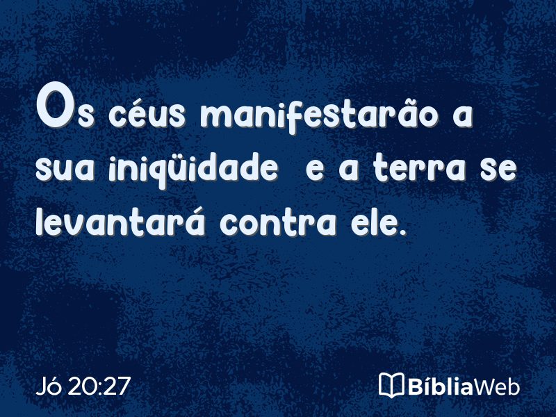 Jó 20:27 em imagem para compartilhar