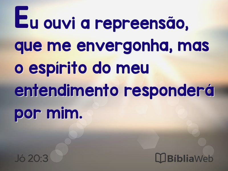 Jó 20:3 em imagem para compartilhar