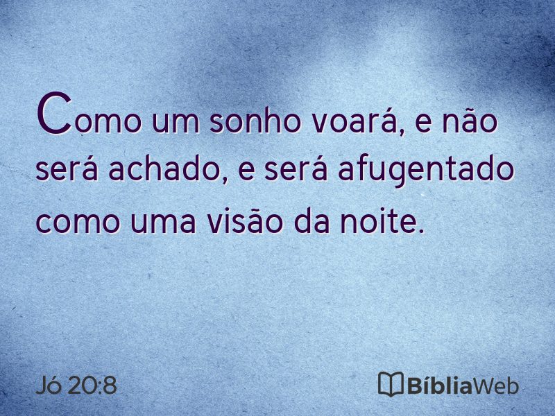 Jó 20:8 em imagem para compartilhar