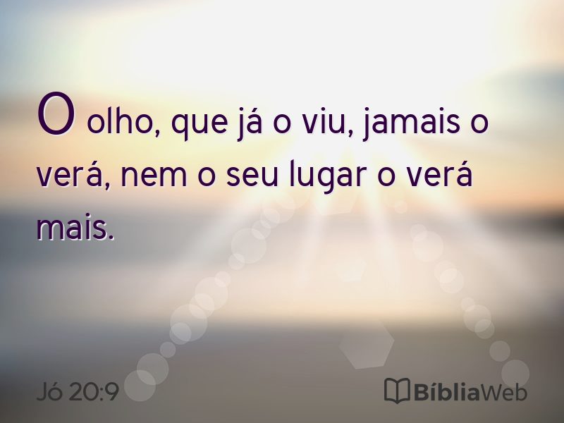 Jó 20:9 em imagem para compartilhar