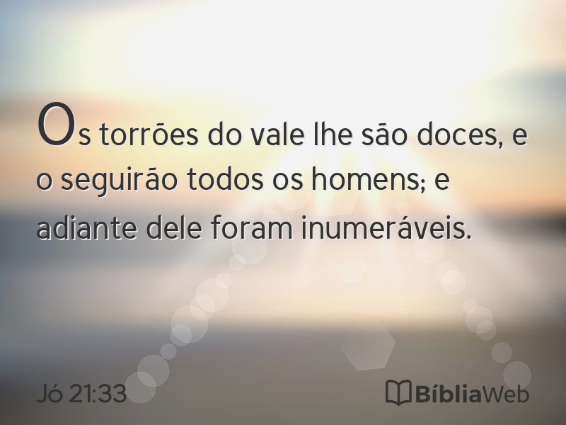 Jó 21:33 em imagem para compartilhar