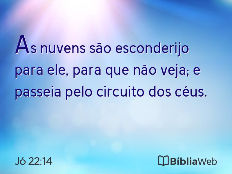 Jó 22:14 em imagem para compartilhar
