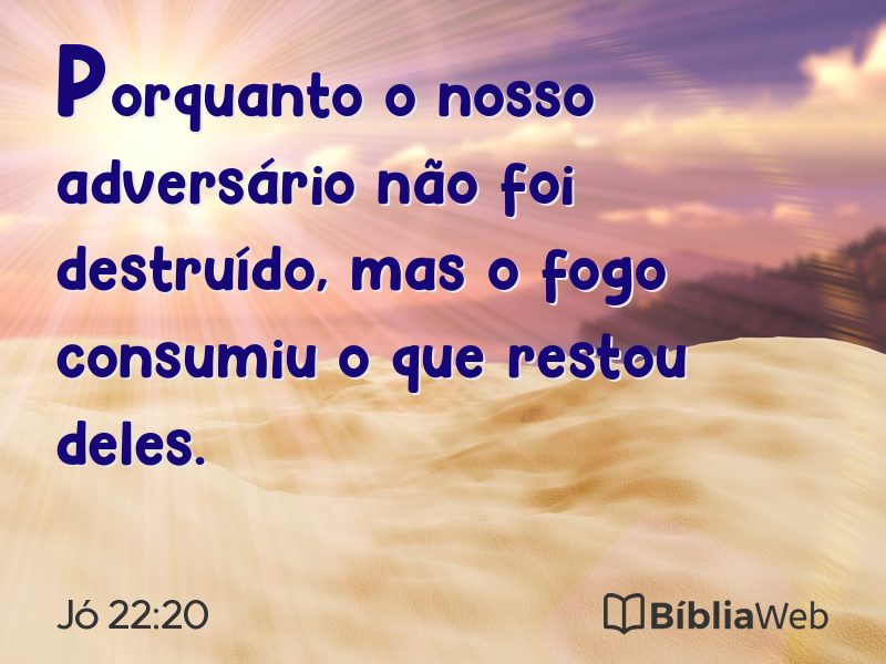 Jó 22:20 em imagem para compartilhar