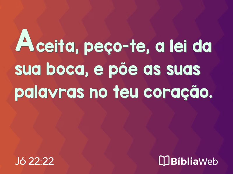 Jó 22:22 em imagem para compartilhar