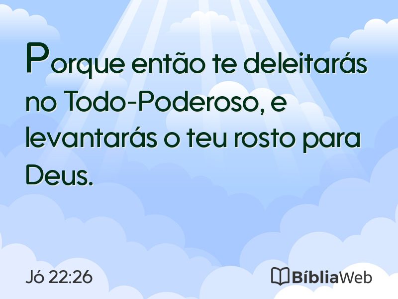 Jó 22:26 em imagem para compartilhar
