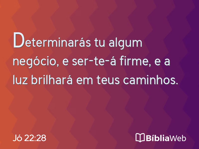 Jó 22:28 em imagem para compartilhar