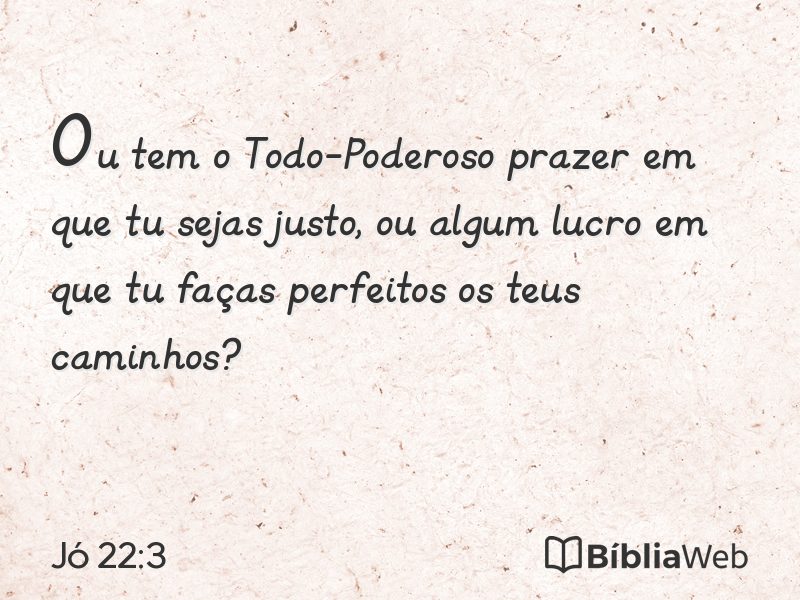 Jó 22:3 em imagem para compartilhar