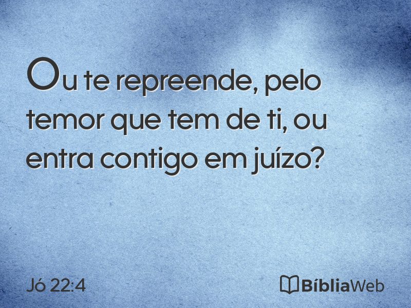 Jó 22:4 em imagem para compartilhar