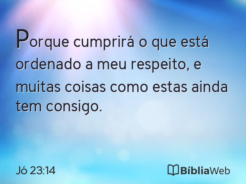 Jó 23:14 em imagem para compartilhar