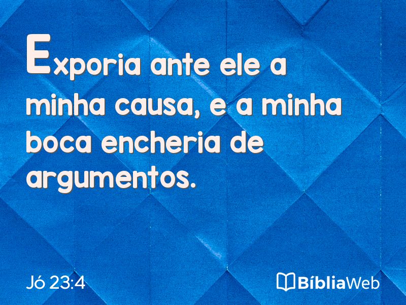 Jó 23:4 em imagem para compartilhar