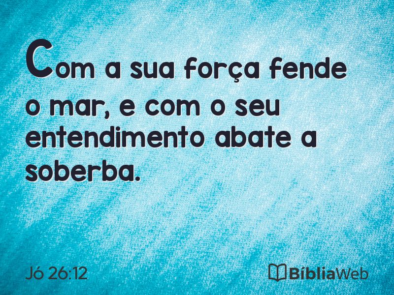 Jó 26:12 em imagem para compartilhar