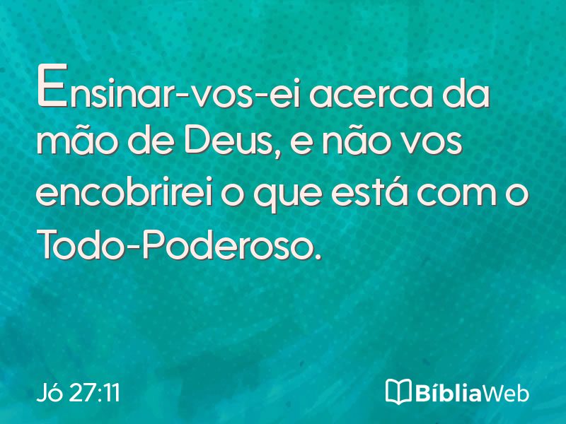 Jó 27:11 em imagem para compartilhar