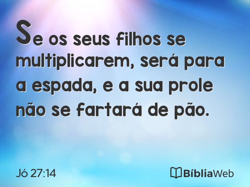 Jó 27:14 em imagem para compartilhar