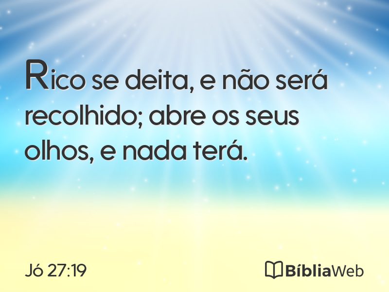 Jó 27:19 em imagem para compartilhar