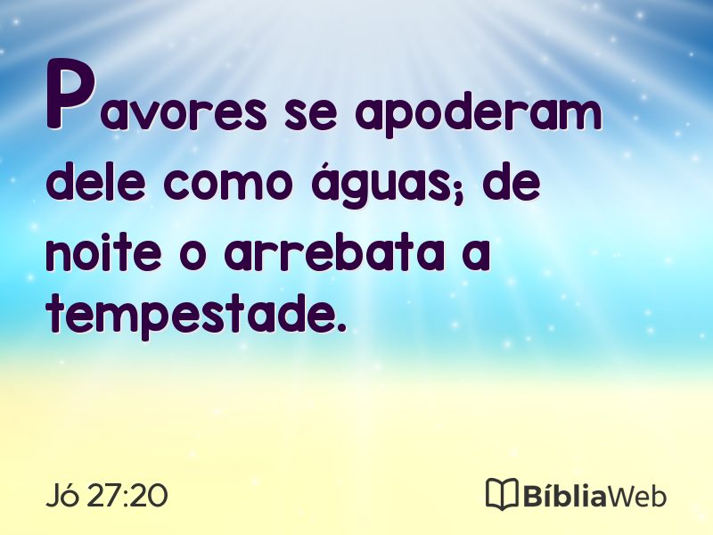Jó 27:20 em imagem para compartilhar