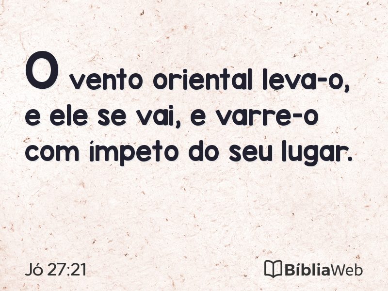 Jó 27:21 em imagem para compartilhar