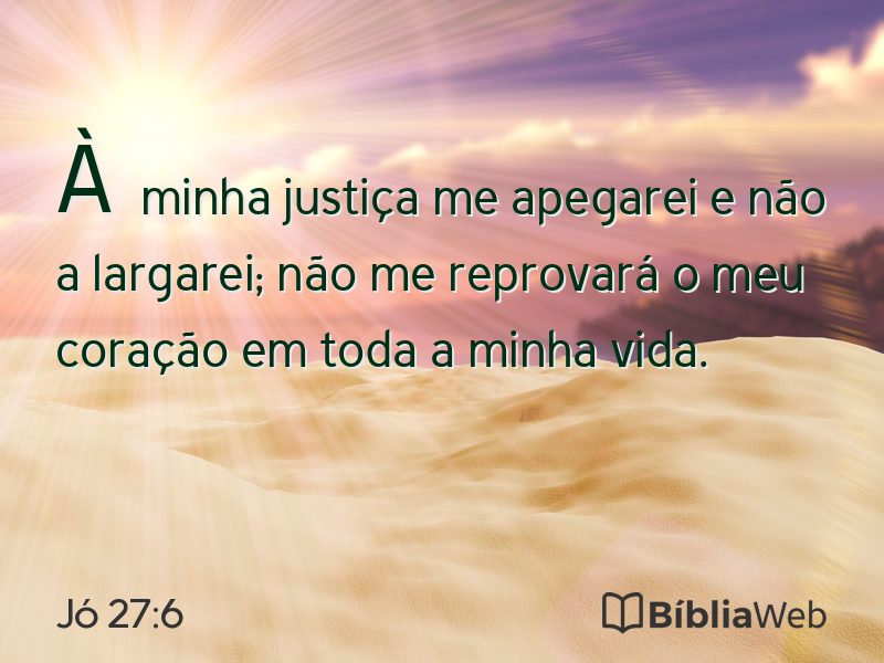 Jó 27:6 em imagem para compartilhar