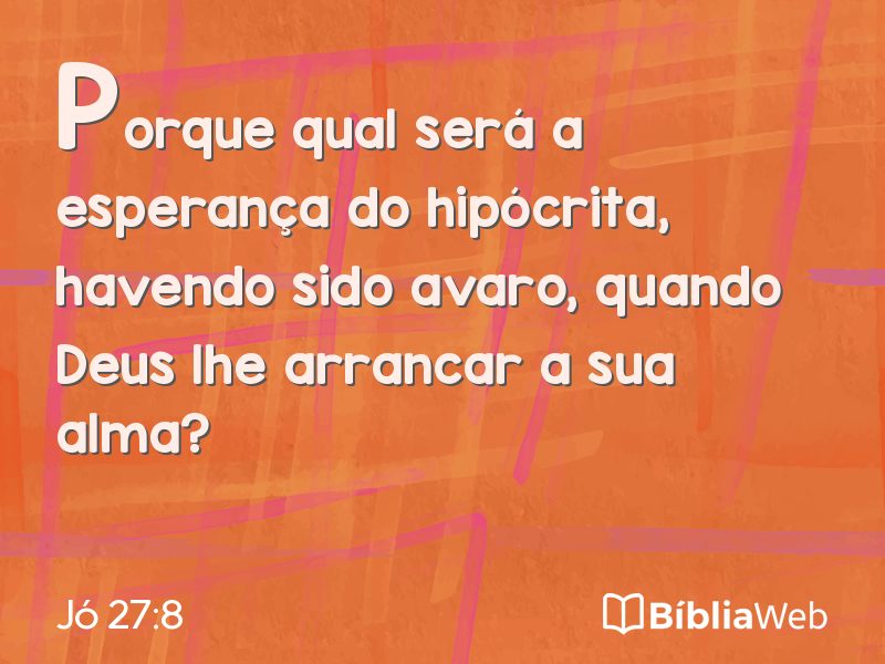 Jó 27:8 em imagem para compartilhar