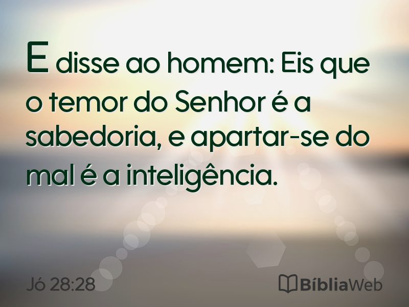 Jó 28:28 em imagem para compartilhar