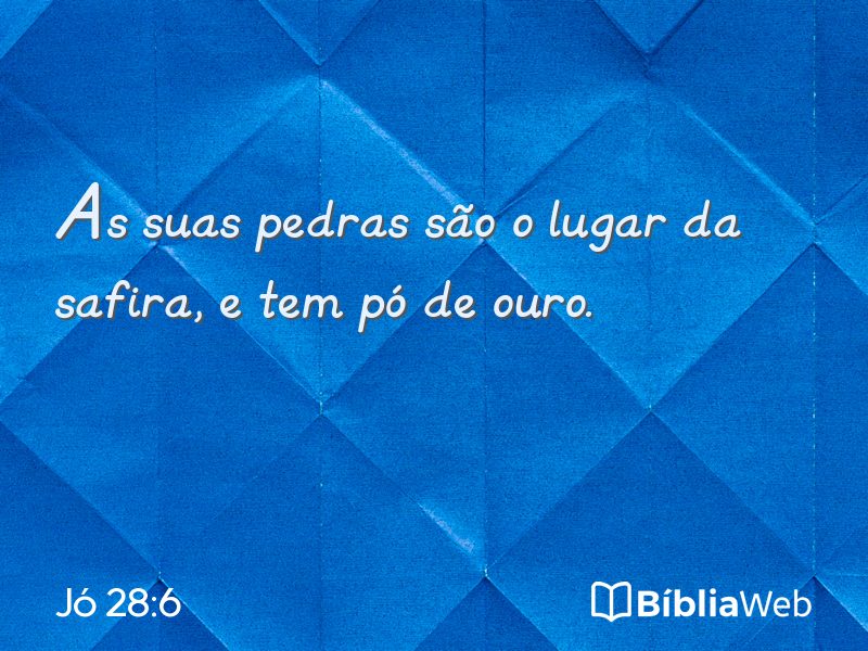 Jó 28:6 em imagem para compartilhar