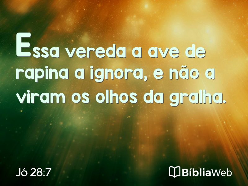 Jó 28:7 em imagem para compartilhar