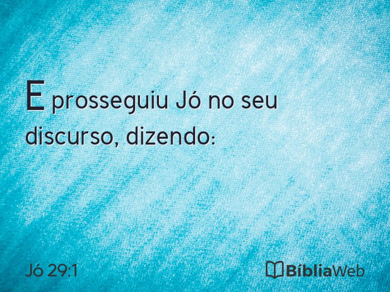 Jó 29:1 em imagem para compartilhar