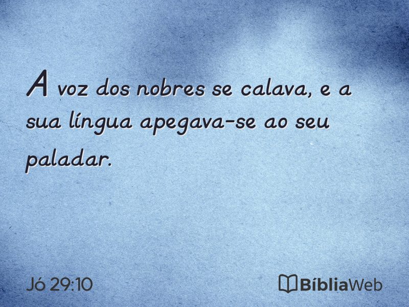 Jó 29:10 em imagem para compartilhar