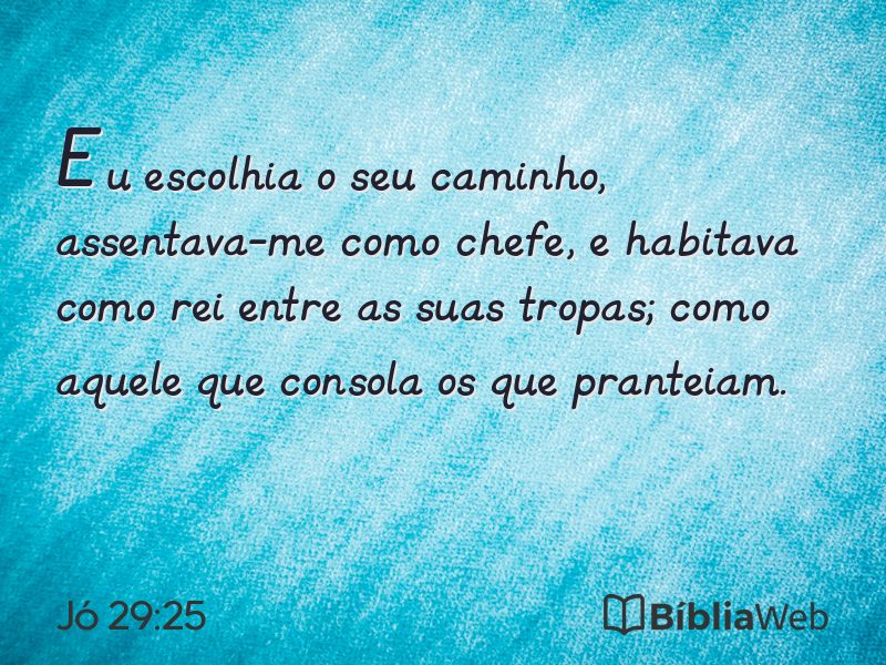 Jó 29:25 em imagem para compartilhar