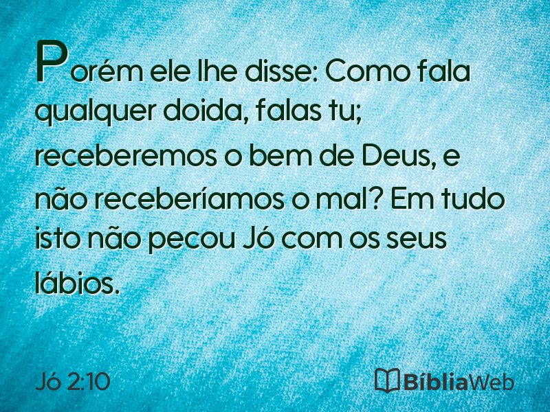 Jó 2:10 em imagem para compartilhar
