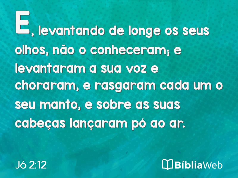 Jó 2:12 em imagem para compartilhar