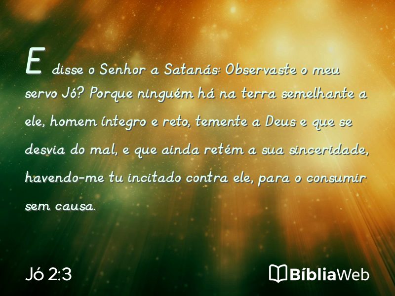 Jó 2:3 em imagem para compartilhar