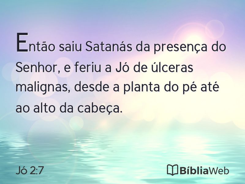 Jó 2:7 em imagem para compartilhar