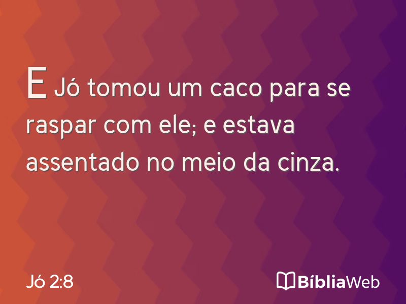Jó 2:8 em imagem para compartilhar