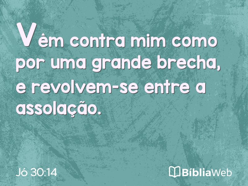 Jó 30:14 em imagem para compartilhar