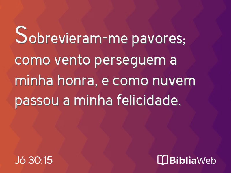 Jó 30:15 em imagem para compartilhar
