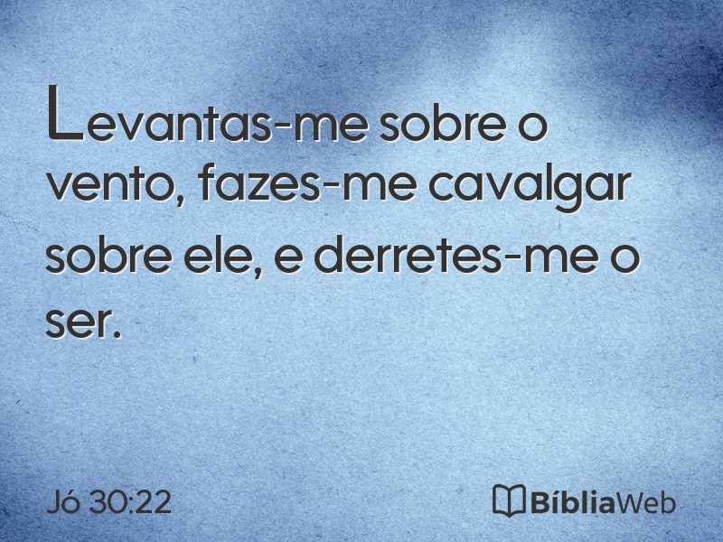 Jó 30:22 em imagem para compartilhar