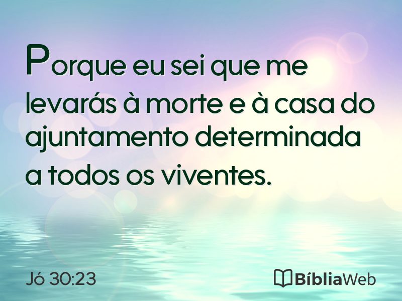 Jó 30:23 em imagem para compartilhar