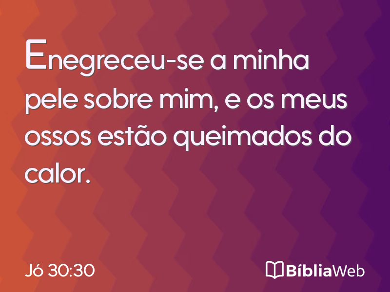 Jó 30:30 em imagem para compartilhar