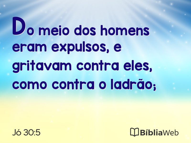 Jó 30:5 em imagem para compartilhar