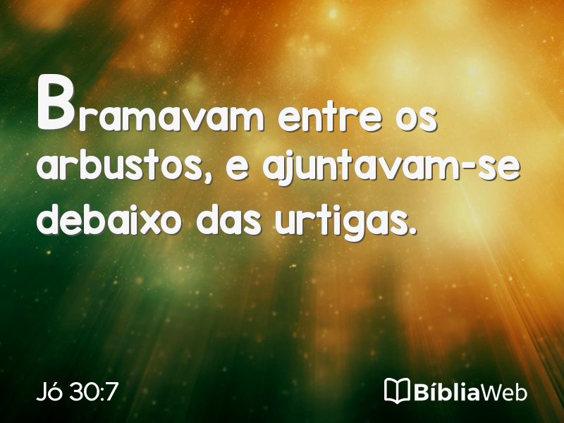 Jó 30:7 em imagem para compartilhar