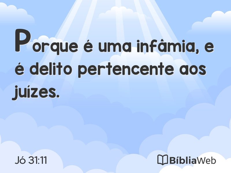 Jó 31:11 em imagem para compartilhar
