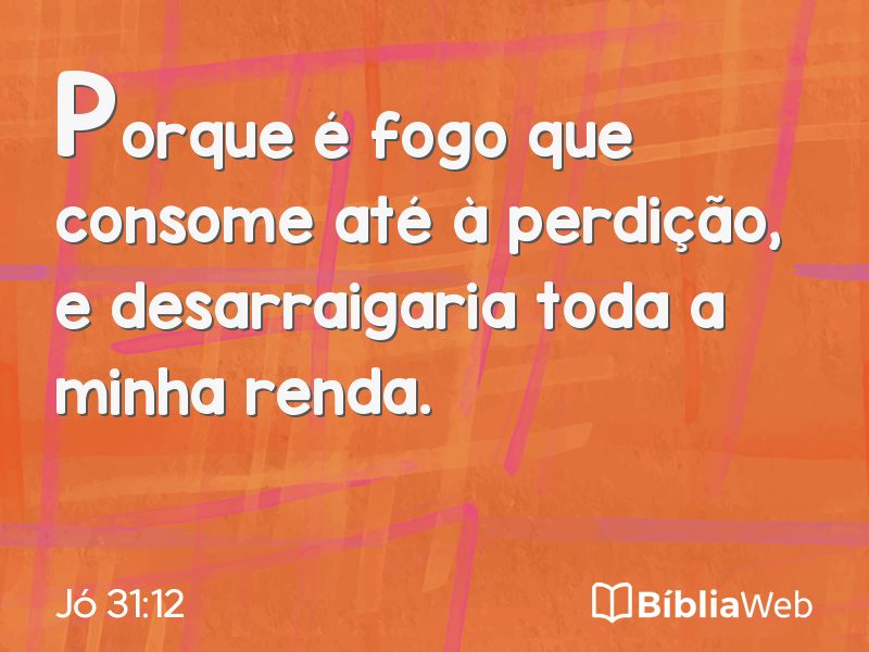 Jó 31:12 em imagem para compartilhar
