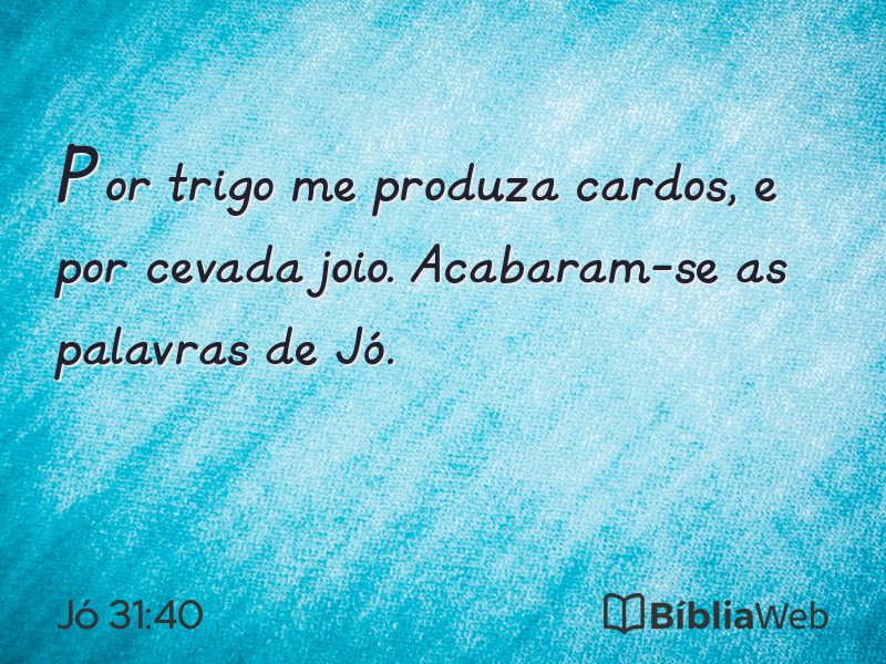 Jó 31:40 em imagem para compartilhar