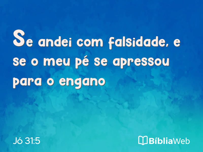Jó 31:5 em imagem para compartilhar