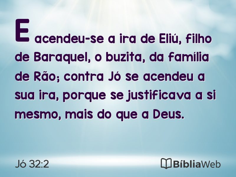 Jó 32:2 em imagem para compartilhar