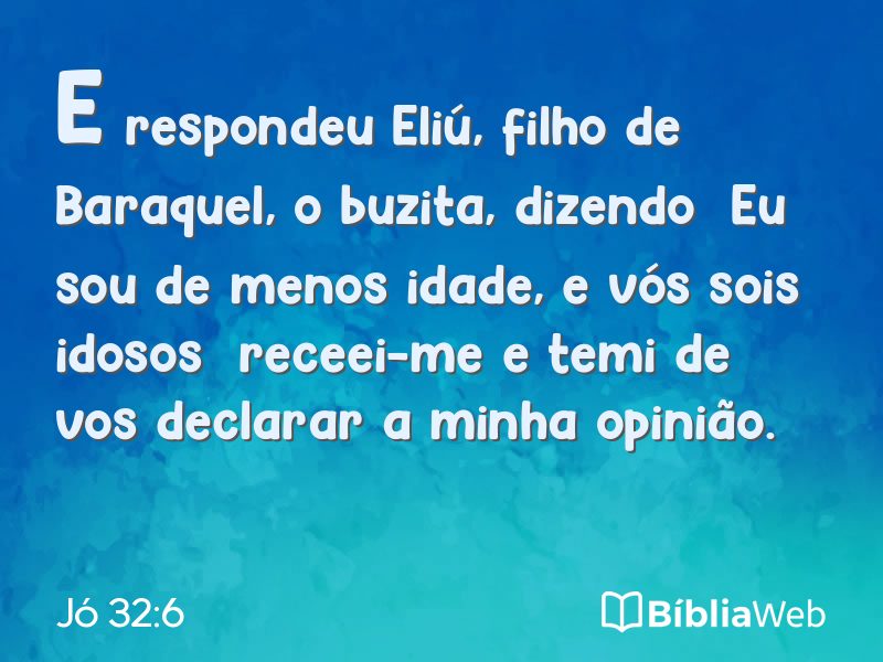 Jó 32:6 em imagem para compartilhar