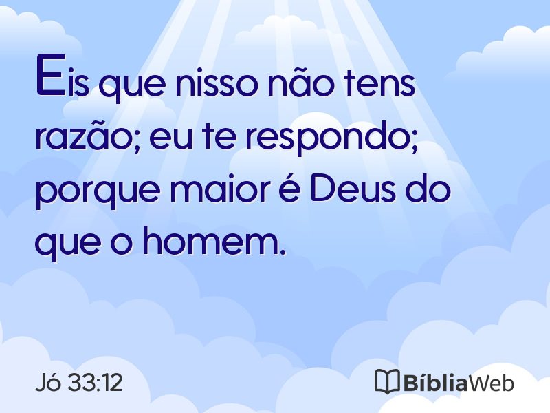 Jó 33:12 em imagem para compartilhar