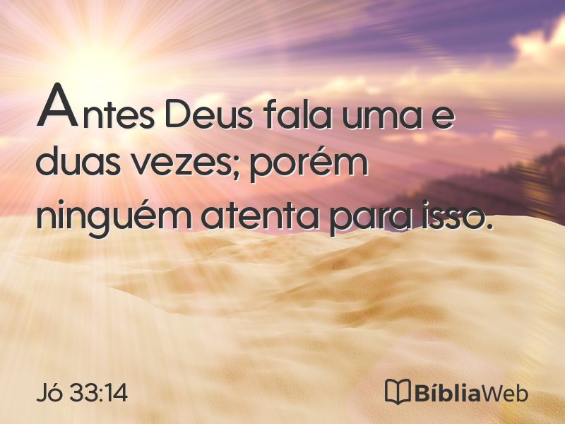 Jó 33:14 em imagem para compartilhar