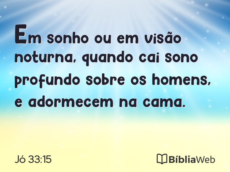 Jó 33:15 em imagem para compartilhar